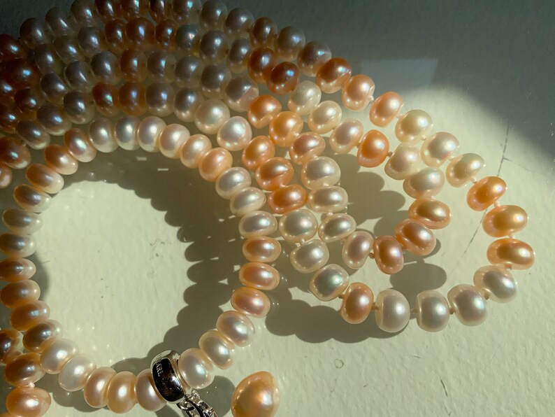 Jersey pearls with silver clasps