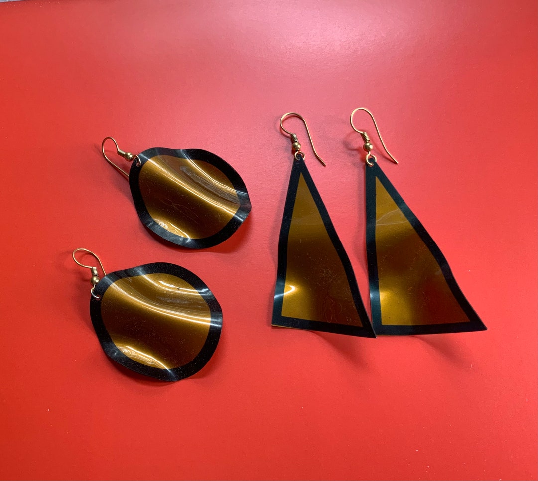 Foil Earrings From the 90s Etsy