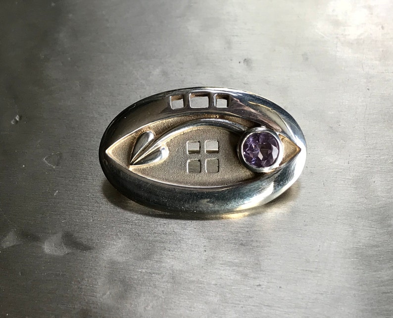 Silver Mackintosh style brooch