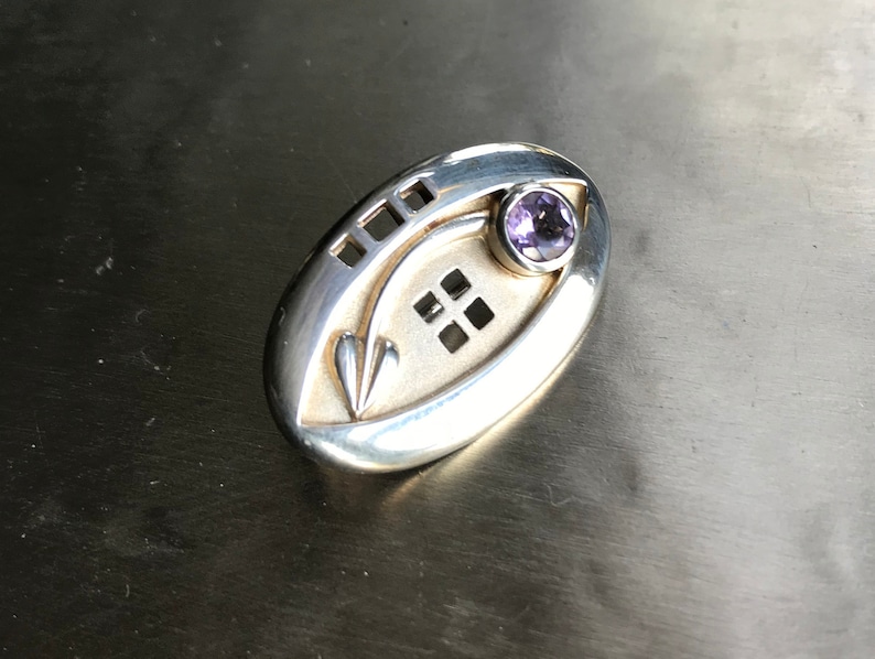Silver Mackintosh style brooch