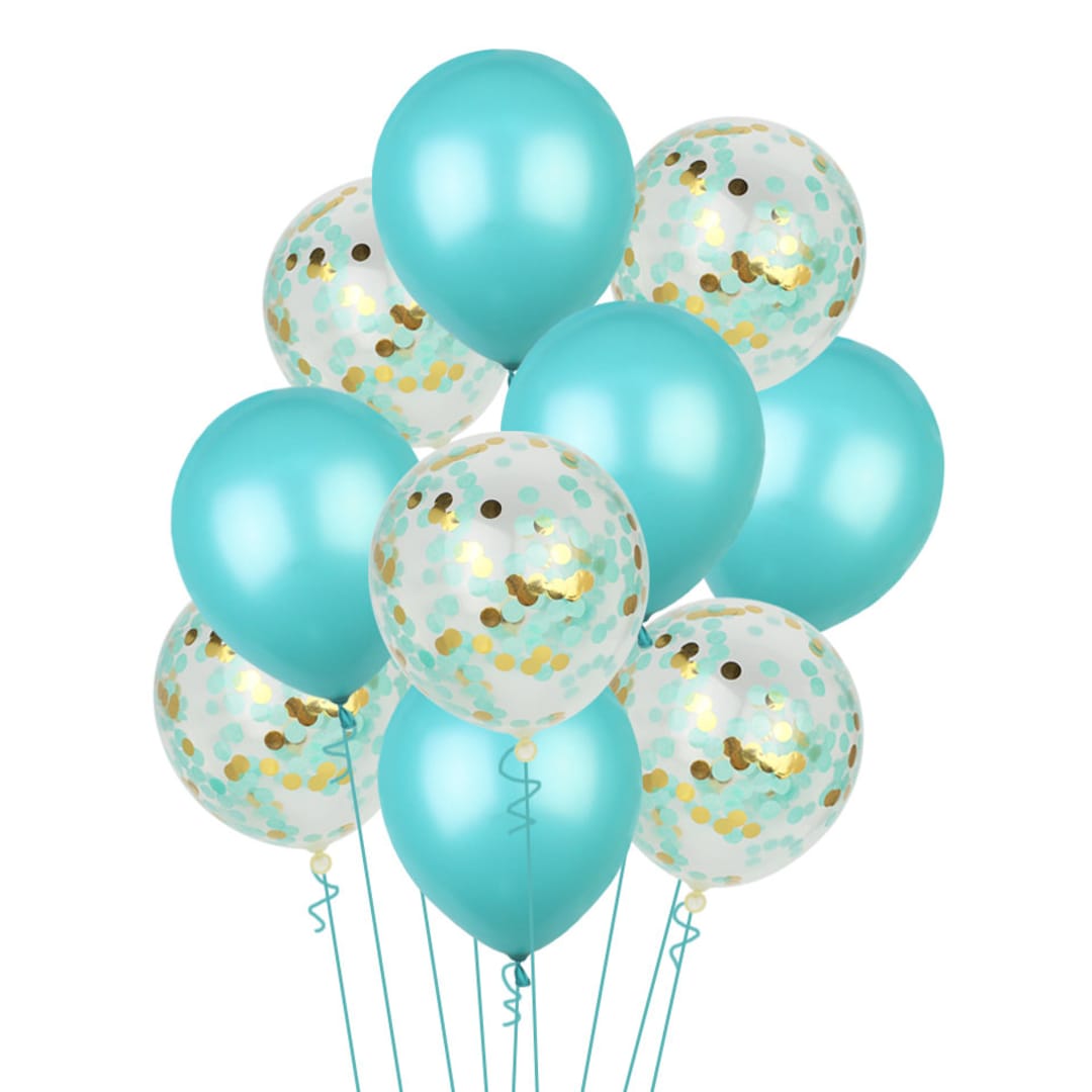 MINT GREEN CONFETTI Balloonsmint and Gold Confetti Balloons Bouquet
