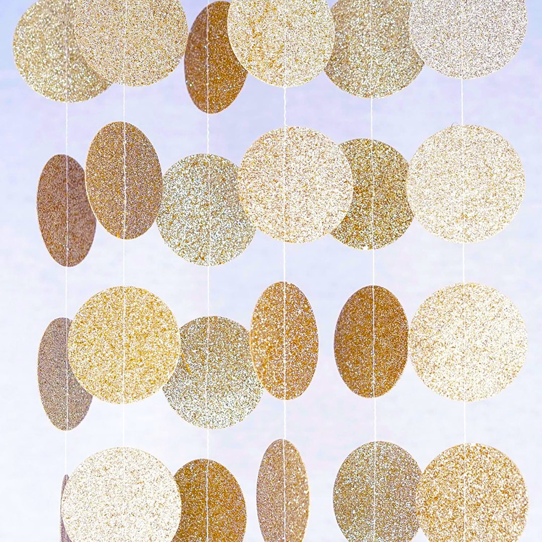 Gold Circle Dot Garland Streamer Gold Paper Circle Garland Etsy