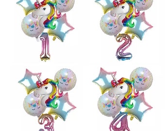 Rainbow Unicorn Balloons -Unicorn Party Decoration, Girls Birthday Party, Unicorn Foil Balloon, Unicorn Party Favor
