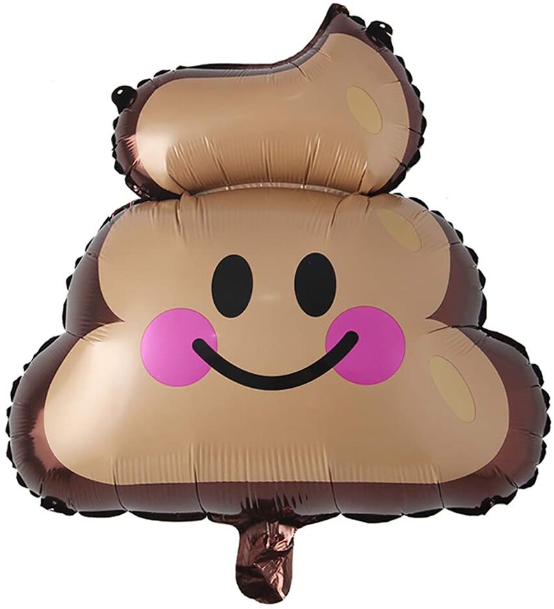 Poop Expression Grinning Emoticon Shits Stool Balloon Birthday Happy Poo Kawaii Party Poop Emoji Party Balloon