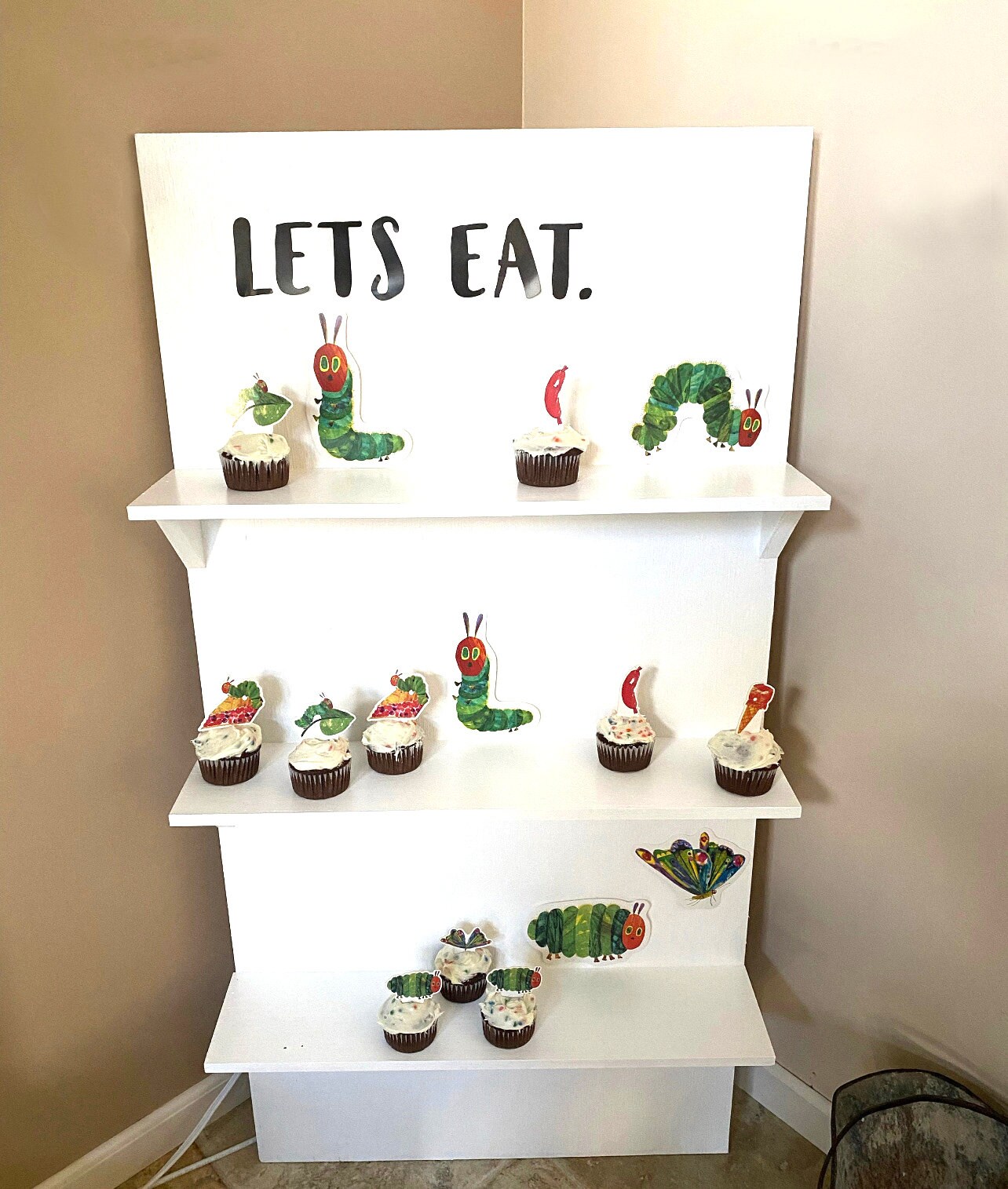 Hungry Caterpillar Party Decoration Caterpillar Cupcake Topper Caterpillar 1st Birthday Hungry Caterpillar Birthday