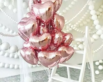 Heart Balloons, Rose Gold Balloons, Valentine Balloons, Mother's Day Balloons, Rose Gold Party, Rose Gold Party Decoration