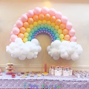 Rainbow Balloons, Rainbow Balloon Garland, Rainbow Cake Smash, Rainbow Baby Shower, Rainbow Birthday Party, Rainbow Cloud Arch Balloons