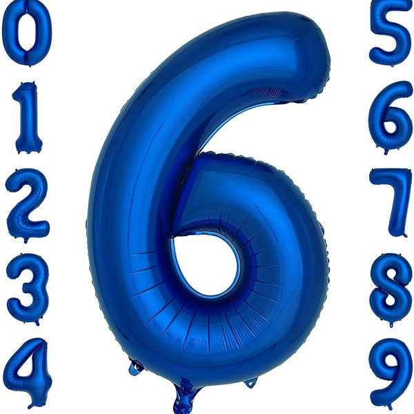 32 inch Navy Blue Number Balloons, Blue Number Balloons, Giant Number Balloons, Age Balloons, Birthday Age Balloons, Graduation Balloons