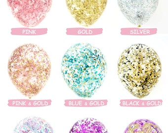 Metallic Sequin Confetti Balloons- Pink Confetti Balloon, Blue Confetti Balloon, Gold Confetti Balloon, Silver Confetti Balloons, Purple