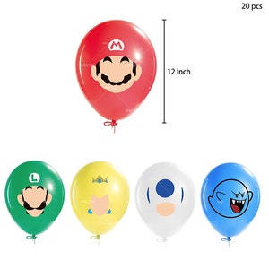 Super Mario Balloons, Mario Birthday Party Supplies, Mario and Luigi Theme Balloons, Super Mario Party Decorations image 3