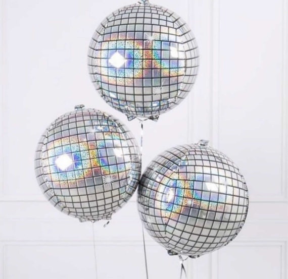 30Pcs Disco Ball Balloons Disco Party Decorations 4D Large Disco Balloons 10'' 15...