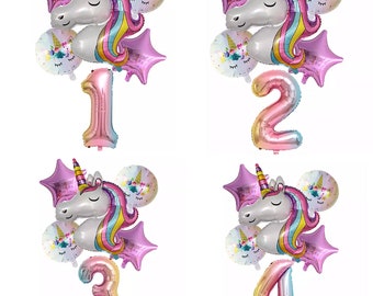 Unicorn Balloons - Unicorn Party Decoration, Magical Unicorn, Girls Birthday Party. Unicorn Party Favors, Unicorn Confetti Balloon