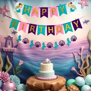 Mermaid Backdrop, Mermaid Curtain Fringe, Mermaid Party Decoration, Little Mermaid, Mermaid Baby Shower, Mermaid Birthday Banner