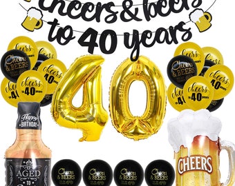 Cheers and Beers Banner & Balloon Set – 30th/40th/50th Birthday Party