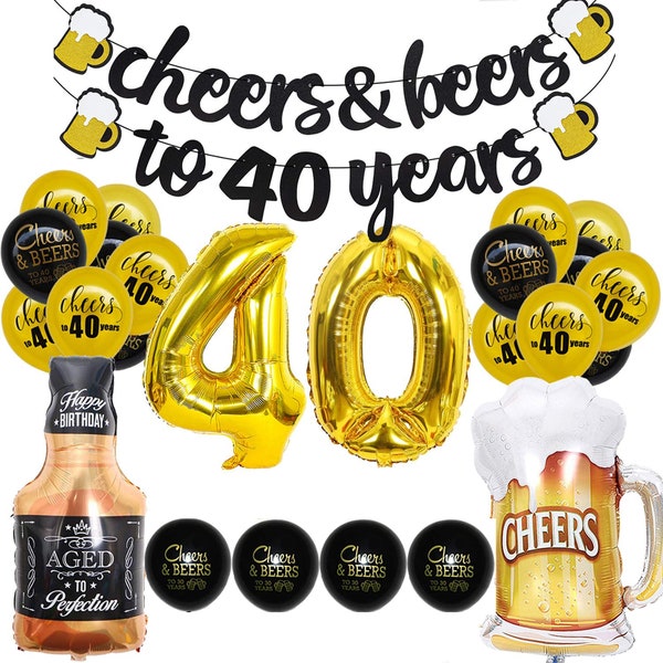 Beer Banner - Cheers and Beers Banner, 30th, 40th, 50th Birthday, Cheers & Beers Beer Party Supplies, Beer Theme, 50 Years Old Balloon