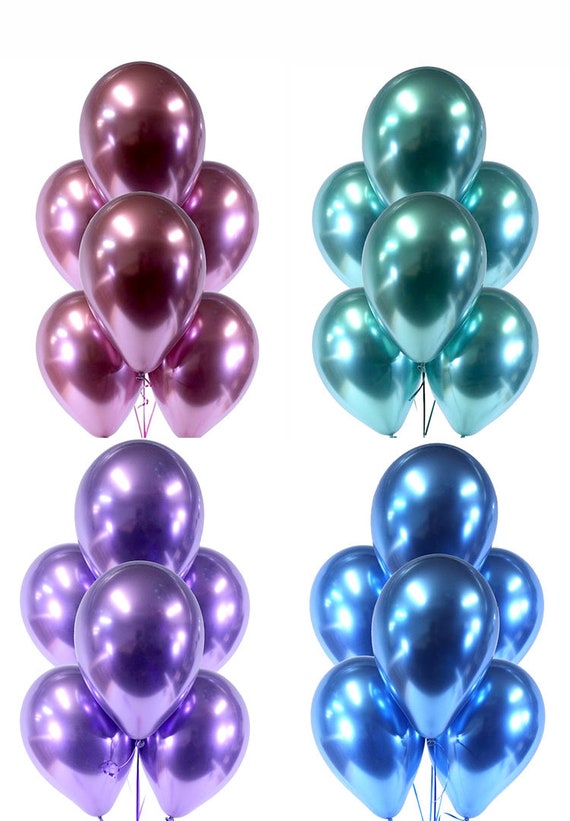 Ballon violet métal latex