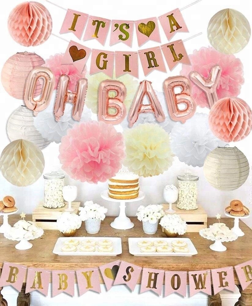 Pink Baby Shower Decoration It's a Girl Baby Decoration, Oh Baby Decorations,  Baby Shower Decorations Girl, Baby Shower Decorations Kit 