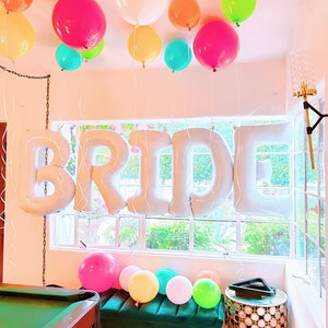 Bachelorette Party Decoration, BRIDE 40" Balloons, Bridal Decoration, Hen Party Banner, Bridal Shower, Bachelorette Party Backdrop