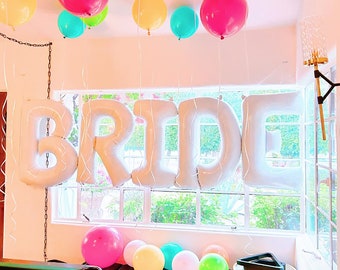 Bachelorette Party Decoration, BRIDE 40" Balloons, Bridal Decoration, Hen Party Banner, Bridal Shower, Bachelorette Party Backdrop