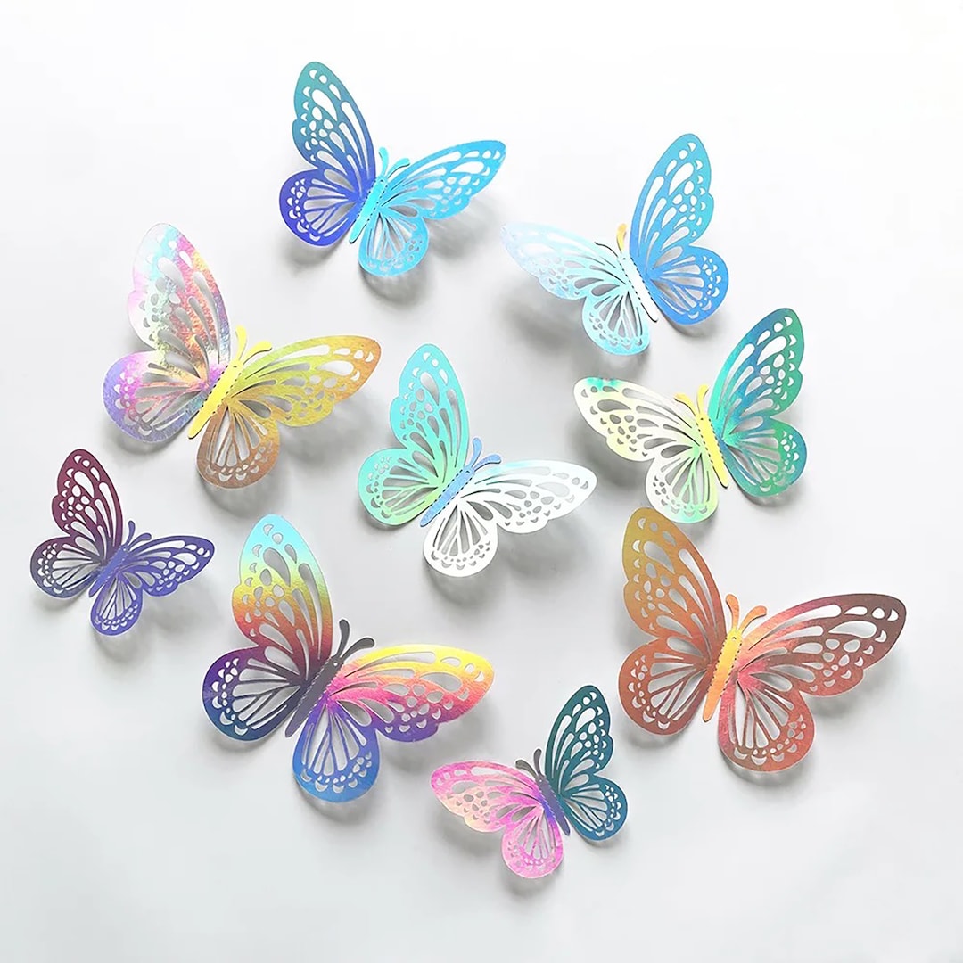 3D Butterfly Decor, Iridescent Butterfly, Butterfly Wall Decorations, Butterfly Party Decor