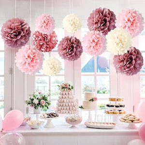 Dusty Pink Party Decoration,Wedding Party Decorations, Blush Pink Party, Bridal Shower, Bachelorette Party, Blush Pink Birthday, Baby Shower