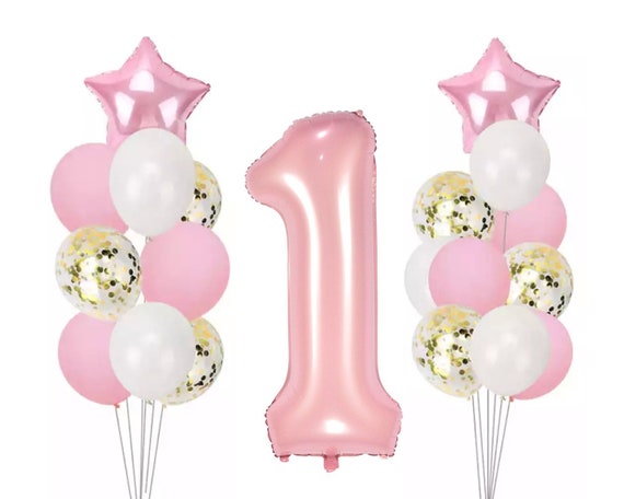 Giant Pink Number 1 Balloons Pink Party Balloons Girl S Etsy