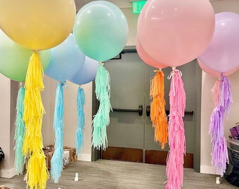 Jumbo Balloon with or without Tassel, Giant Round 3ft Balloon, Wedding Balloon, Baby Shower Balloon, Birthday Balloon, Graduation Balloon