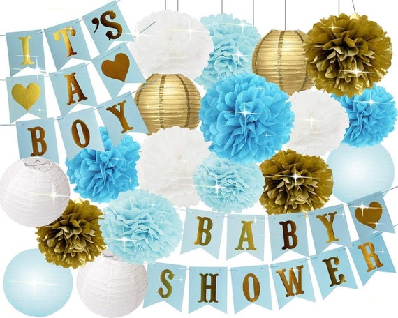 Boy S Baby Shower Decorations Set It S A Boy Banner Etsy
