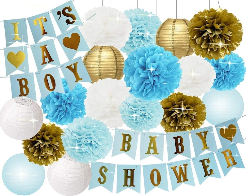 BOY'S BABY SHOWER Decorations SetIt's A Boy Banner Etsy