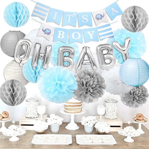 It's A Boy Balloon Banner Deluxe Baby Shower Decor Baby Etsy