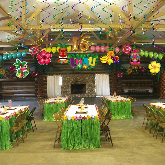 Hawaiin Swirl Decorations Ceiling Streamers For Tropical Etsy
