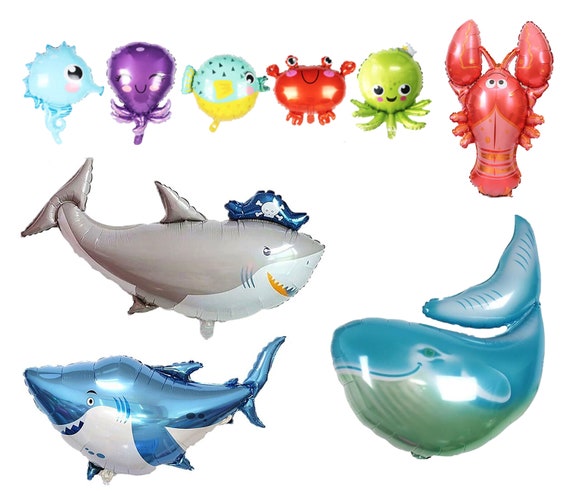 Shark Balloons - Whale Balloon, Ocean Animal Balloon, Shark Party  Decorations, Pirate Party, Ocean Party, Under The Sea Party, Lobster