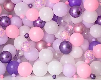 Pink and Purple Balloons, Purple and Pink Party Decoration, Pink Birthday Backdrop, Princess Birthday, Balloons Photo prop