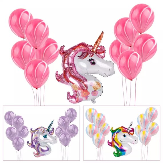 Unicorn Balloons Party Decoration Set Purple And Pink Etsy