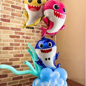 Baby Shark Two Two Two balloon Baby Shark banner, Two year old balloon, Second birthday party, Baby Shark Party Decoration image 9