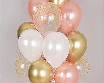 Rose Gold Balloons -Rose Gold Wedding Balloons, Rose gold Baby Shower Balloons, Rose gold Birthday Balloons, Rose gold and Gold Balloons