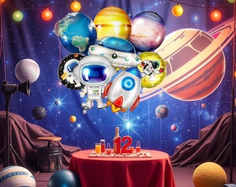 Galaxy Birthday Balloons, Outer Space Party Decoration
