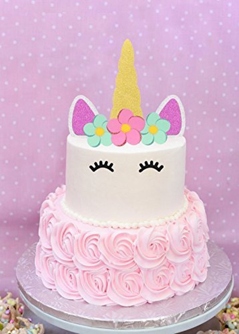 unicorn cake topper happy birthday cake decoration gold sliver etsy