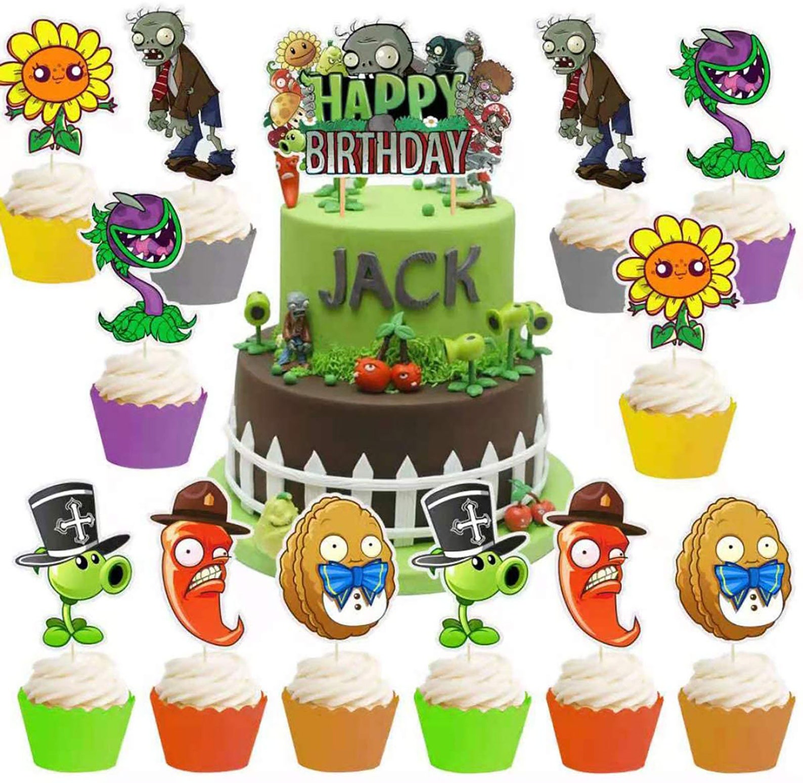 Plants VS Zombies Birthday Party Supplies Happy Birthday - Etsy