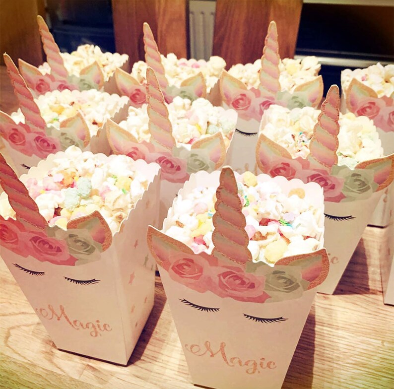 Magical Unicorn Party Favor Boxes Popcorn Treat Boxes Etsy