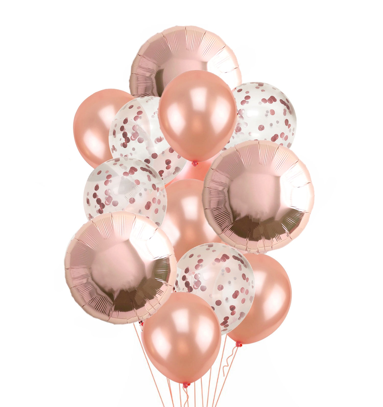ROSE GOLD BALLOON Bouquet-Rose Gold Confetti Balloons, Girls Baby Shower  Balloons, Rose Fall Wedding Balloons, Girls Birthday Party Balloons