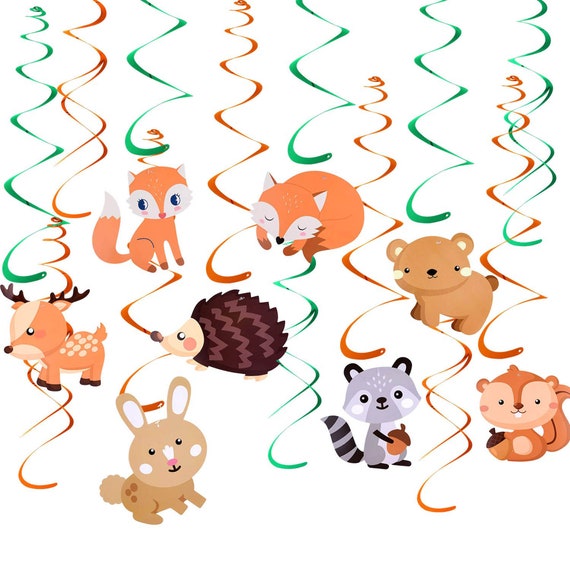 Woodland Animal Swirl Decorations Ceiling Streamers For Etsy