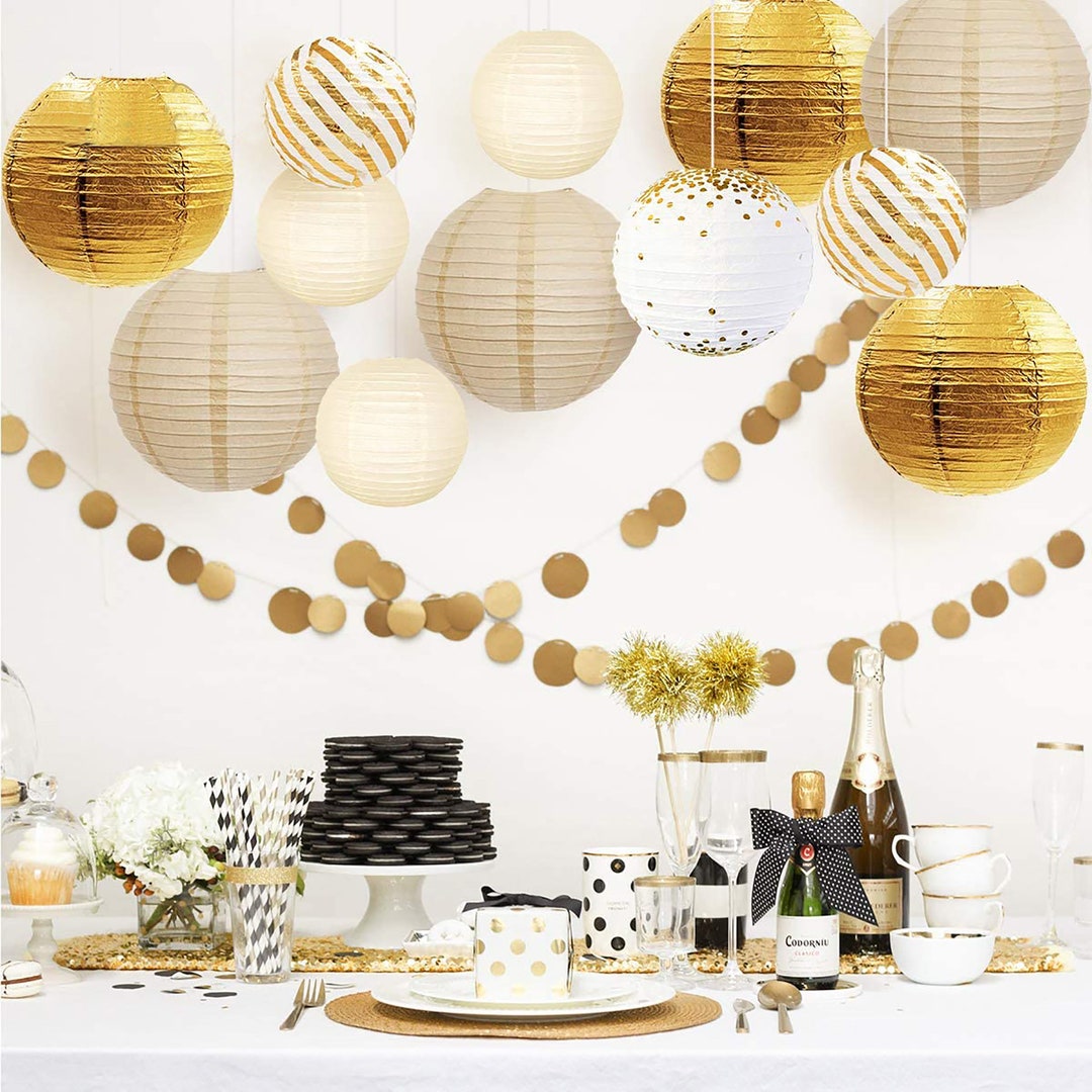 Gold and White Party Decoration Gold and White Wedding Party Etsy