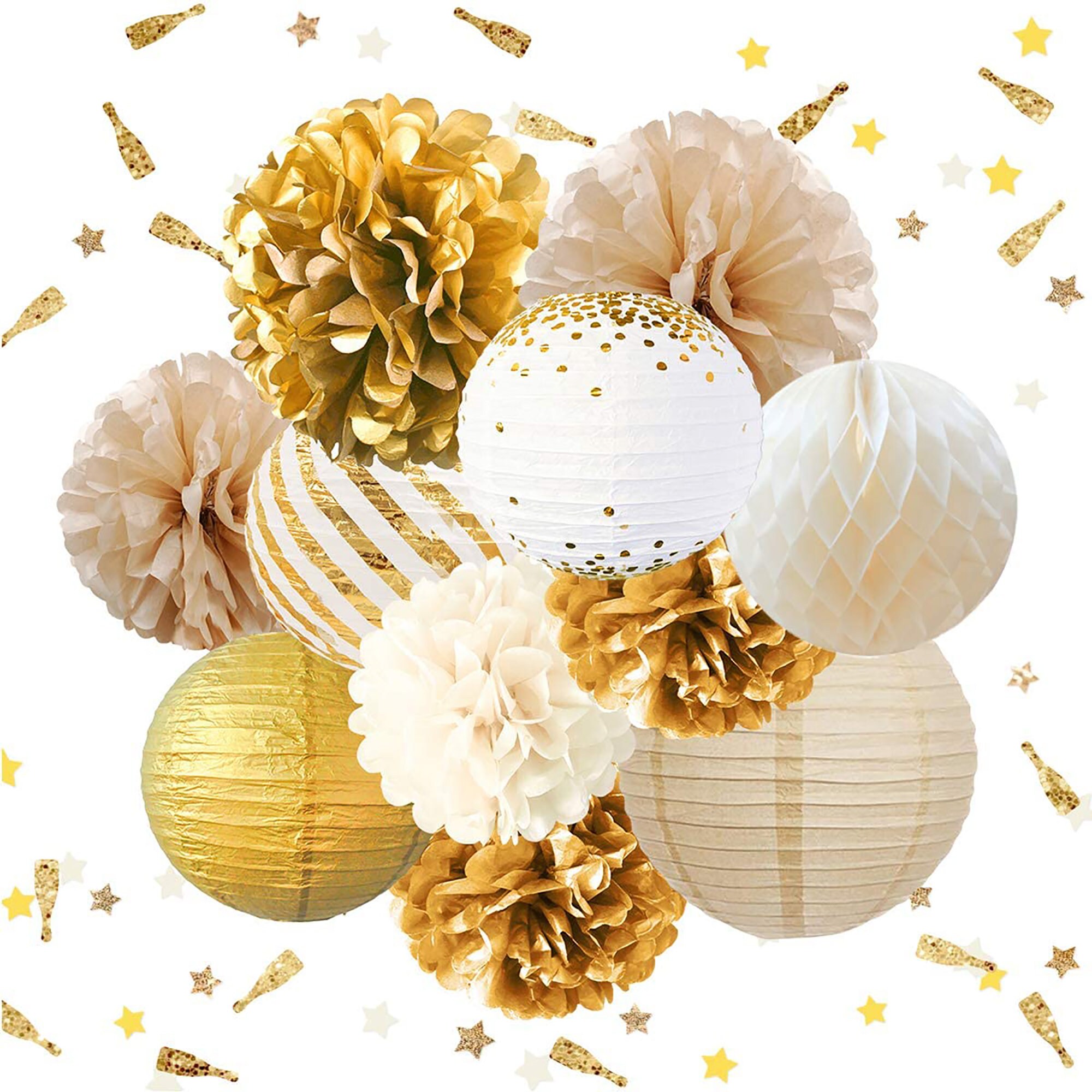Gold and White Party Decoration Gold white party decor Gold Etsy