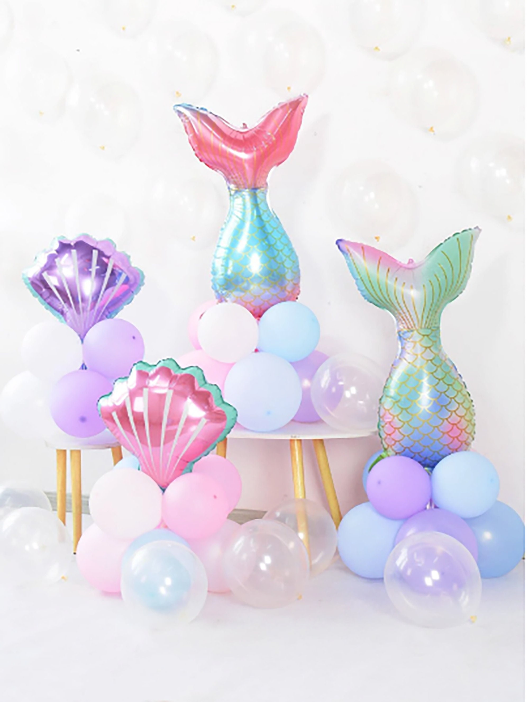 Sirena Decoración de cumpleaños-sirena 1er kit de guirnalda de globo  Incluye cola de sirena