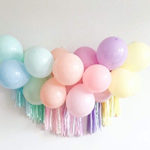 100 Pastel Balloons Assorted Colors & Size – Rainbow Birthday Party  Decorations – Macaron Balloons in Blue, Purple, Yellow, Green & Pink –  Matte