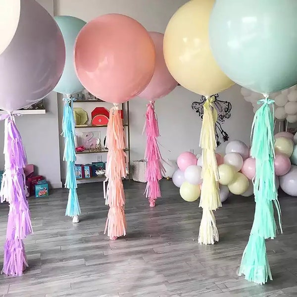 Jumbo 36" Pastel Balloon with DIY Tassel Kit – Party Decor