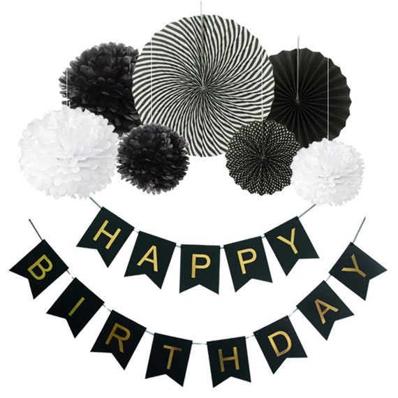 Confettis Anniversaire, Argent Or Noir Confetti HAPPY BIRTHDAY, Confettis  de Fête pour la Fête D'anniversaire, Soirée à Thème