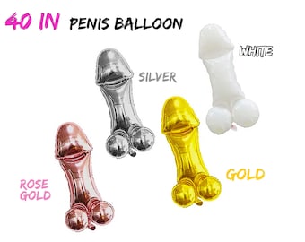 Jumbo Penis Foil Balloon, 40 inch, Bachelorette Party Decor