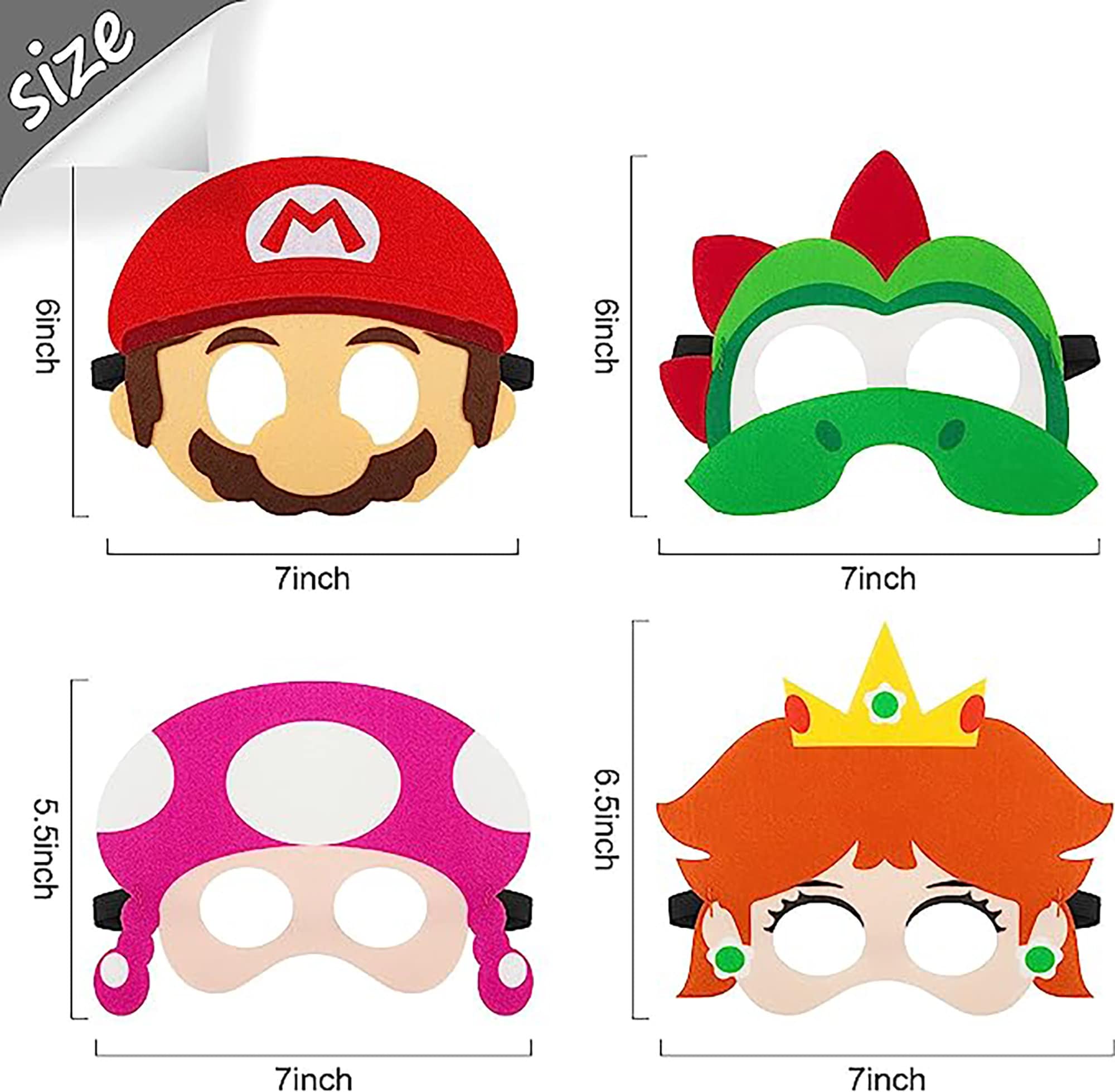 Maschere di Super Mario, Super Mario printables, Super Mario party,  costume, digital, printable kids masks, carnival, Super Mario birthday -   Italia